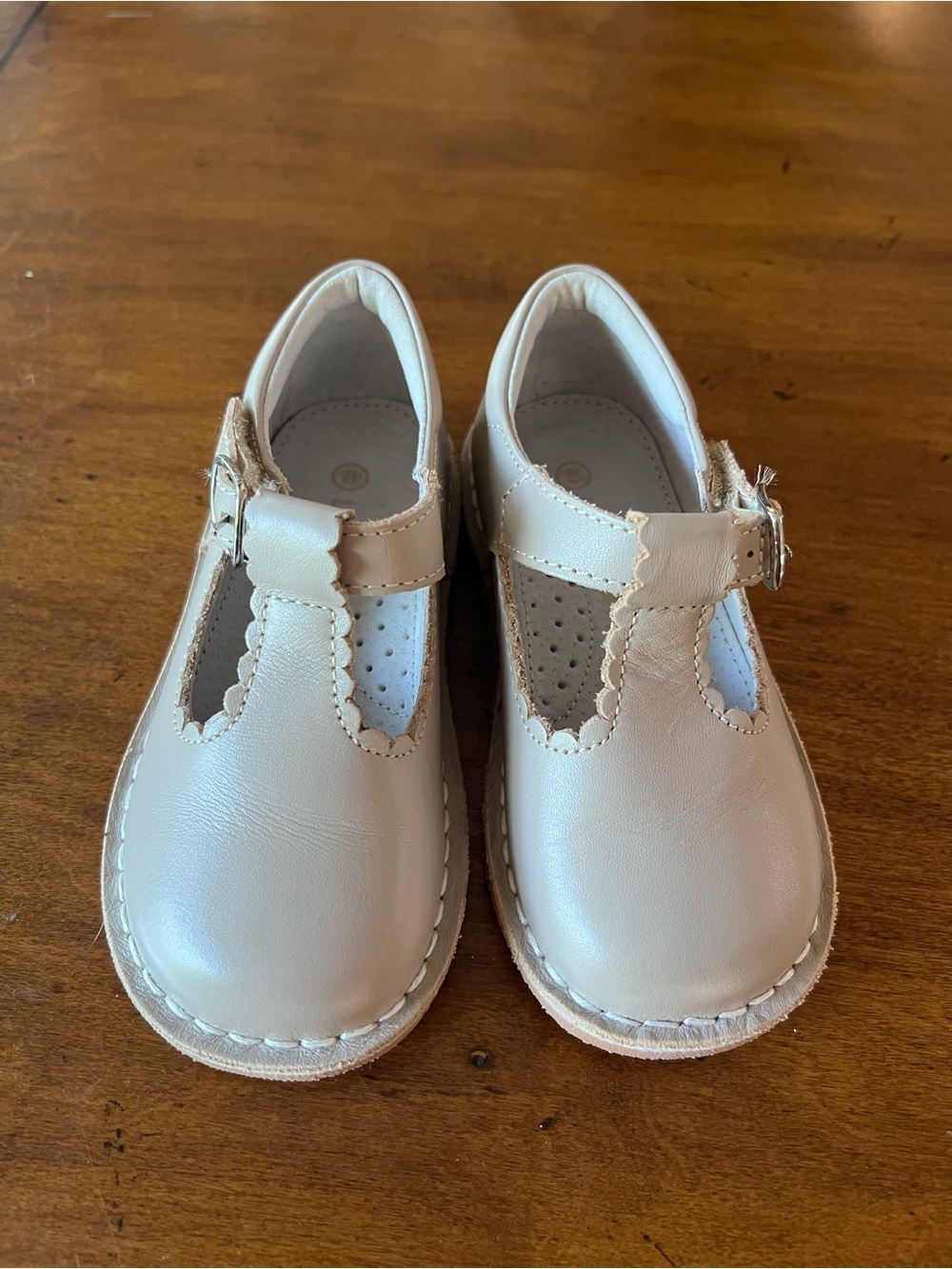 L’Amour Scalloped T-Strap Mary Jane Shoes